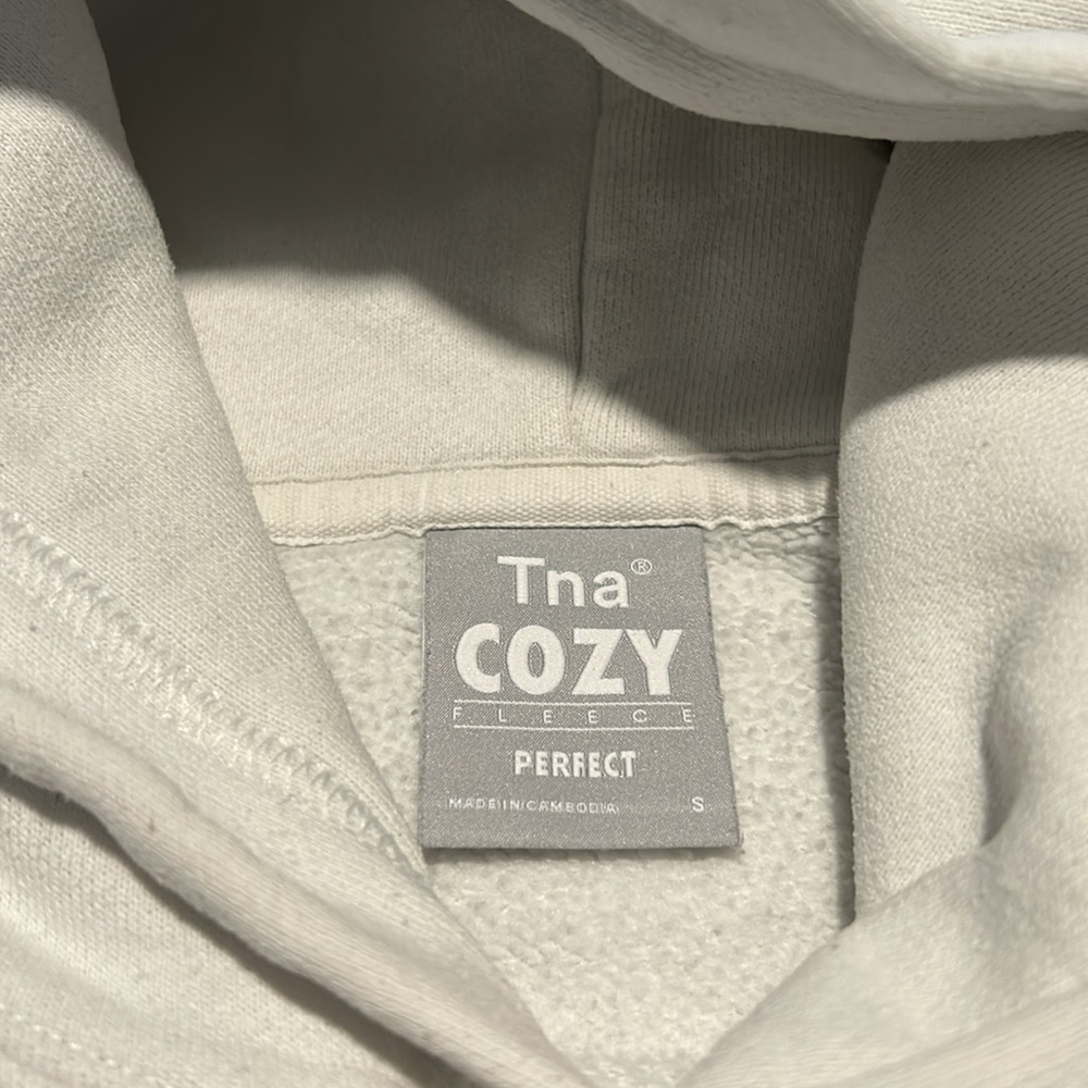 TNA White Cozy Fleece Hoodie Sz Small - Picture 8 of 9